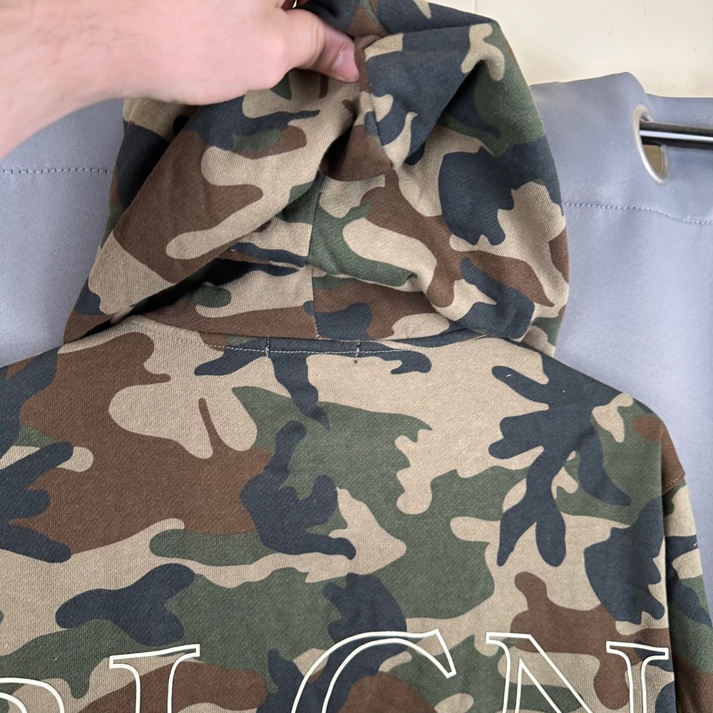 True Religion Mens Camo Full Zip Hoodie TRUE RLGN Embroidered Green Brown XL - Picture 9 of 10